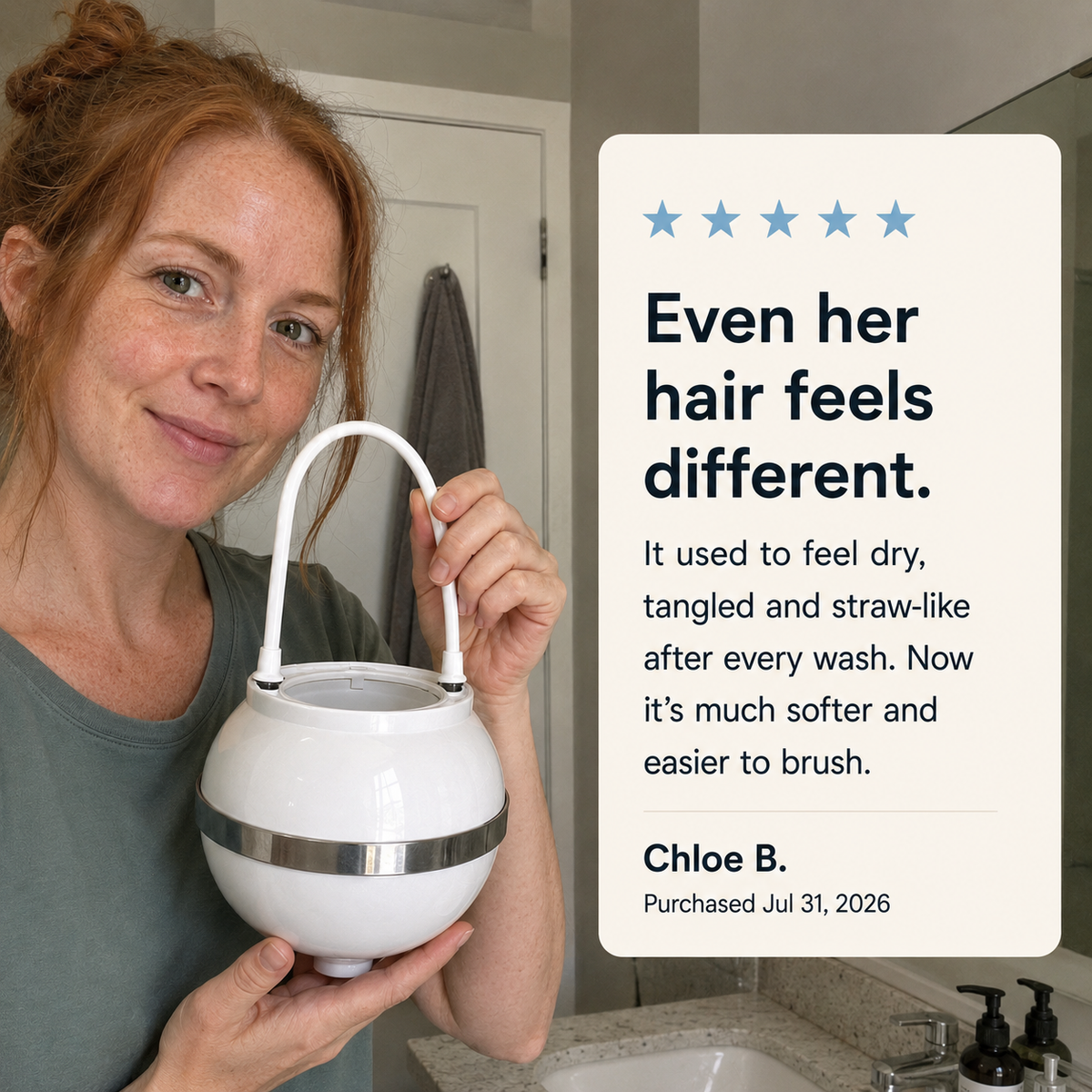 KindFlow Bath Filter - Kinder Bath Water for Sensitive, Dry and Eczema-Prone Skin.